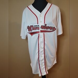 EDMONTON WARRIORS Fastball Jersey, White with Red Detail, Size Small